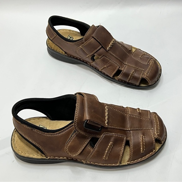 DR SCHOLLS Men’s Size 11M Memory Fit Brown Leather hook and loop Sandals main image 8